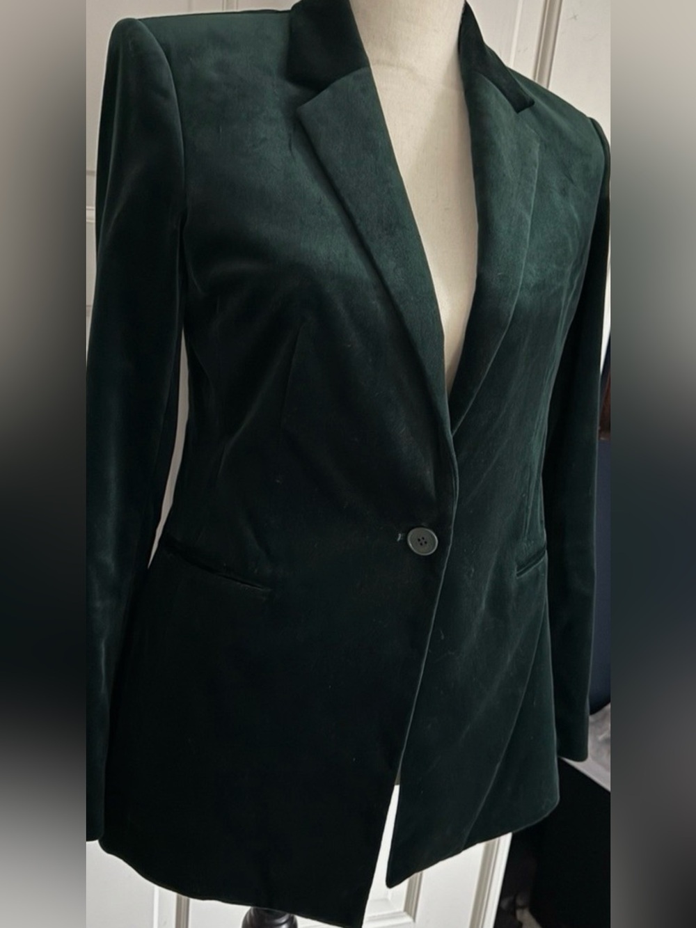 Theory Dark Green Velvet Blazer size 6